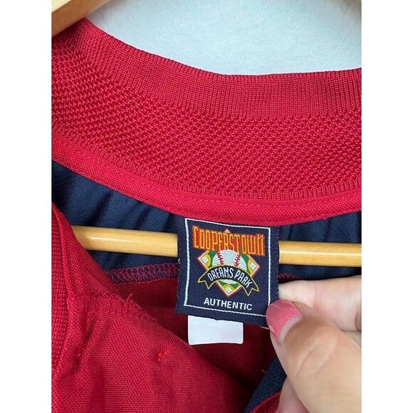 Men's Cooperstown Dreamspark Coaches Polo Shirt Red/Blue Short Sleeve Size XL - Picture 4 of 7